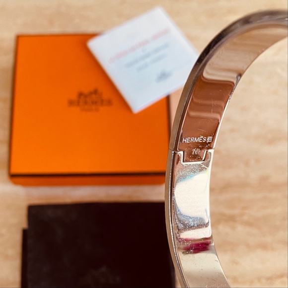 Hermes Click Silver and Black H Bracelet - Picture 9 of 11